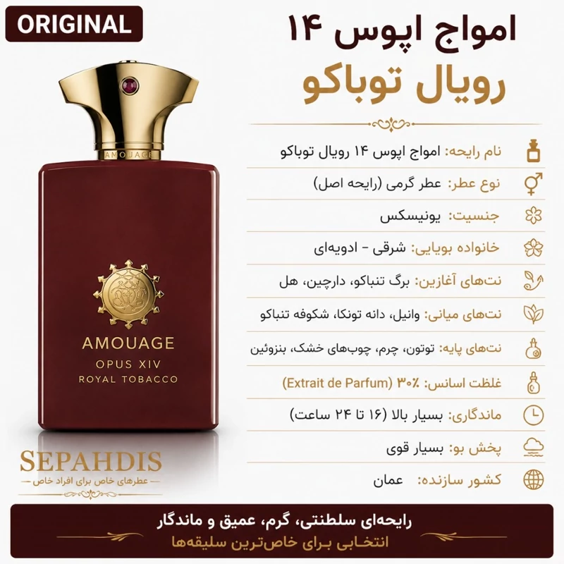 عطر امواج اپوس 14 رویال توباکو (واردات مستقیم از عمان)