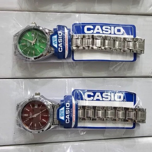 ساعت مچی زنانه دخترانه کاسیو casio کیفیت عالی پرمیوم نقره ای آلبالویی چری