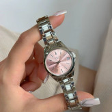 ساعت مچی زنانه دخترانه کاسیو casio کیفیت عالی پرمیوم نقره ای گلبهی