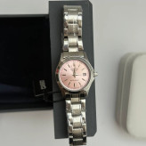 ساعت مچی زنانه دخترانه کاسیو casio کیفیت عالی پرمیوم نقره ای گلبهی
