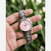 ساعت مچی زنانه دخترانه کاسیو casio کلاسیک صفحه صورتی