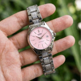 ساعت مچی زنانه دخترانه کاسیو casio کلاسیک صفحه صورتی
