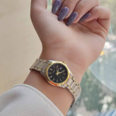 ست ساعت مردونه و زنونه کاسیو casio استیل صفحه مشکی