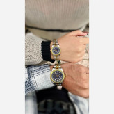 ساعت مردانه و زنانه رولکس rolex کیفیت عالی رنگ طلایی نقره ای با صفحه مشکی