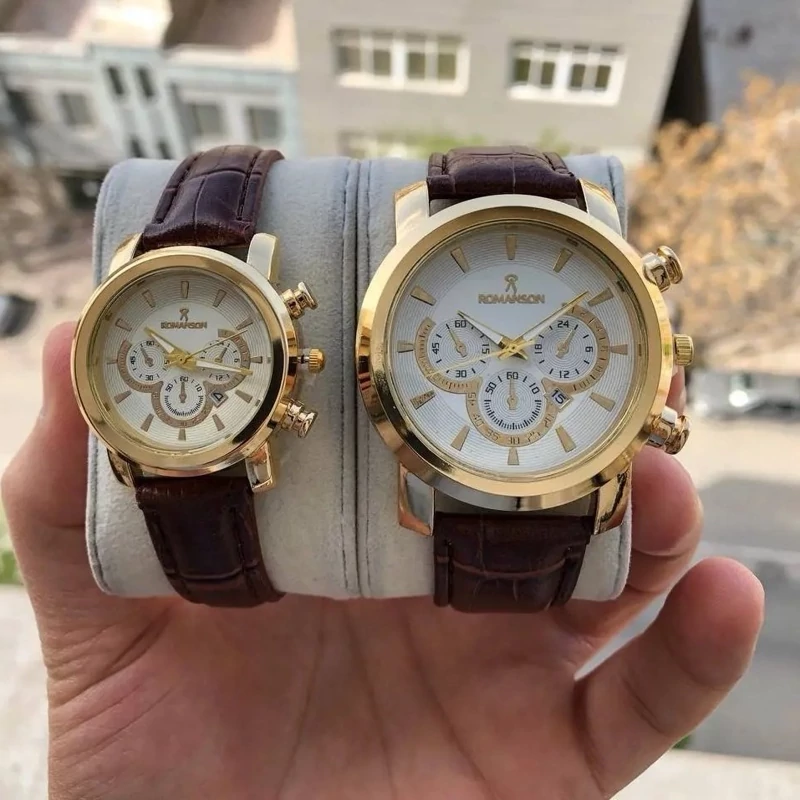ساعت مچی عقربه ای رومانسون Romanson چرم قهوه ای