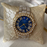 ساعت رولکس Rolex فول استون نگین دار صفحه آبی
