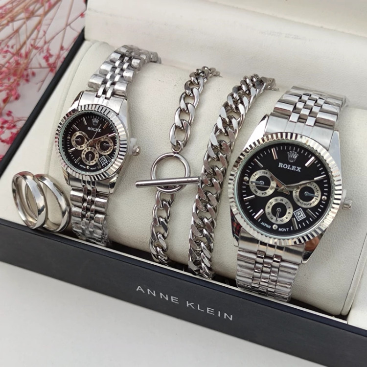 ست ساعت مردانه و زنانه برند رولکس ROLEX با دستبند و