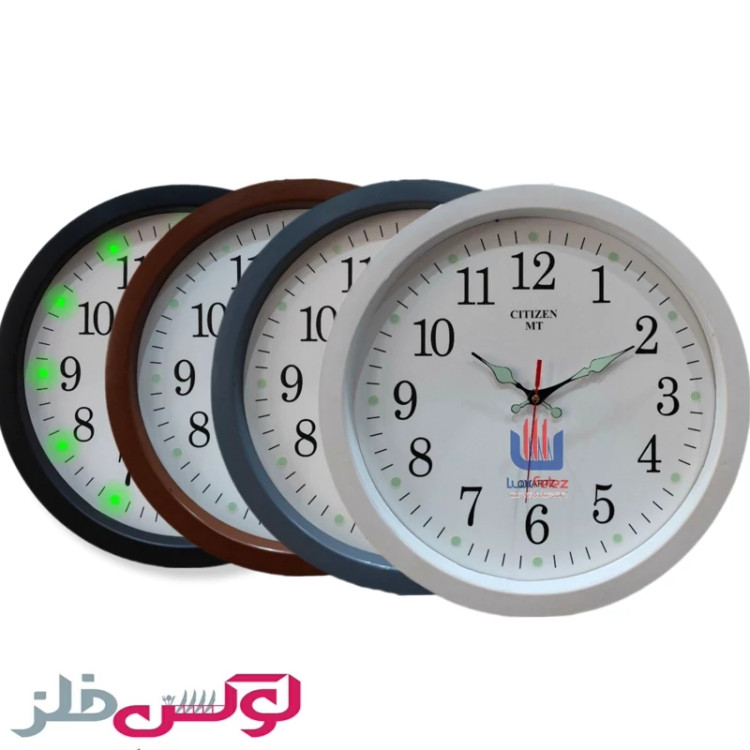 ساعت دیواری شب نما دارای رنگ بندی سایز 37