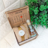 ساعت زنانه دستبند ادکلن ست هدیه ست کامل