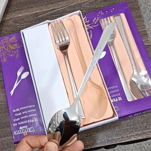 قاشق و چنگال یونیک(6 عدد قاشق و 6 عدد چنگال)مدل دسته را در گفتگو انتخاب کنید