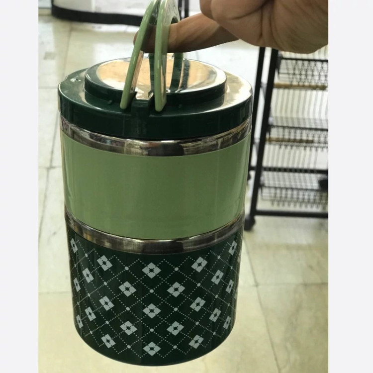 لانچ باکس 2 طبقه داخل استیل (موجود در 3 رنگ)