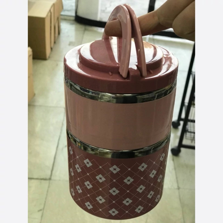 لانچ باکس 2 طبقه داخل استیل (موجود در 3 رنگ)