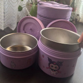 ظرف غذا(لانچ باکس)بچه گانه دو تایی با کیف (کرومی،لبوبو،استیج)پرطرفدار
