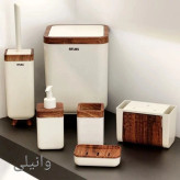 ست سرویس بهداشتی 6 تکه اطلس مدل چوب ژیوار