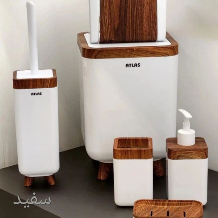 ست سرویس بهداشتی 6 تکه اطلس مدل چوب ژیوار