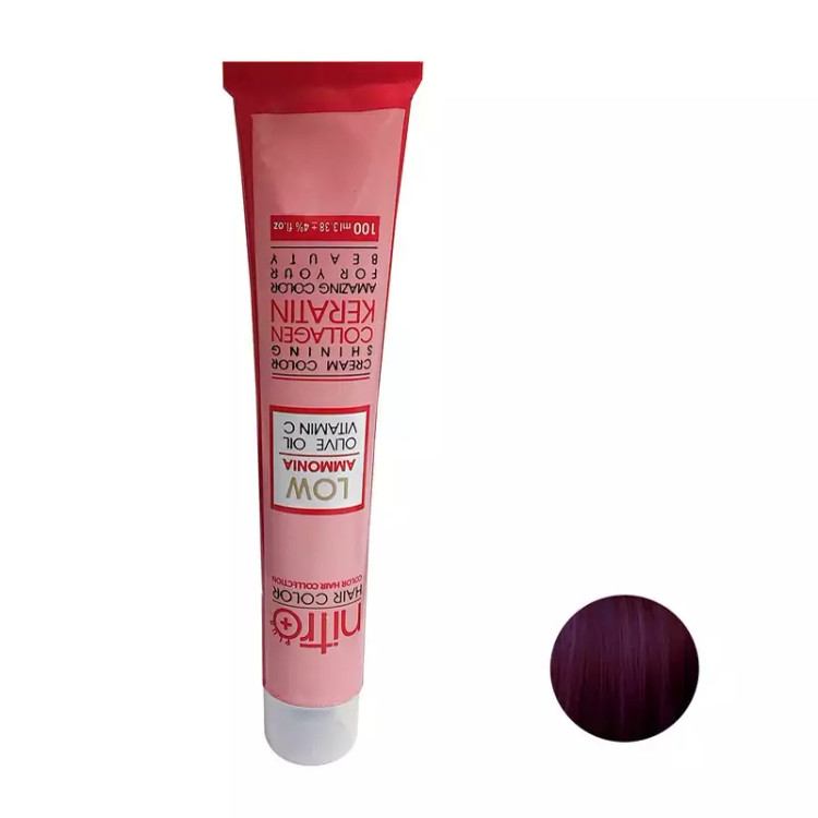 رنگ مو نیترو پلاس Keratine شماره 5.20 حجم 100 میلی لیتر رنگ شرابی متوسط