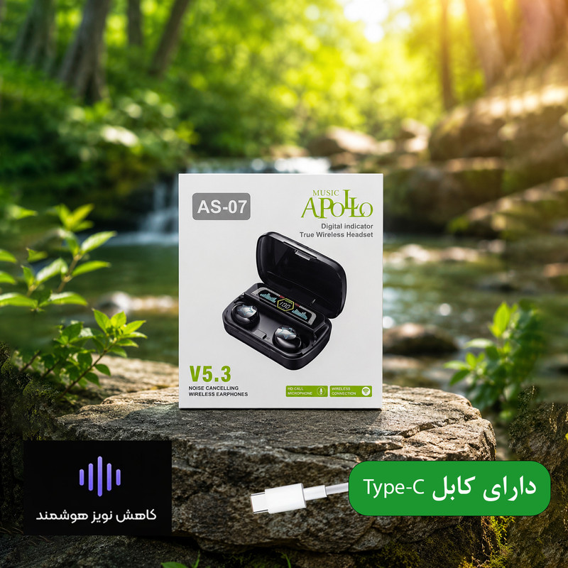 هدفون بلوتوثی موزیک آپولو مدل TWS 7-GEN V5.3