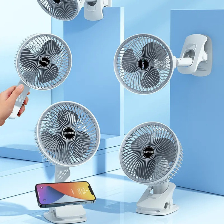 پنکه شارژی مدل Circulation Clamp Fan ظرفیت 1200 میلی آمپر ساعت