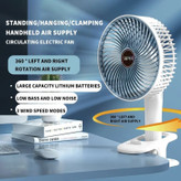 پنکه شارژی مدل Circulation Clamp Fan ظرفیت 1200 میلی آمپر ساعت