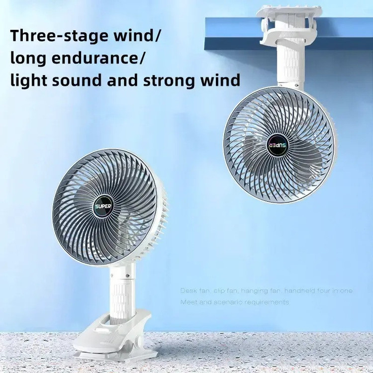 پنکه شارژی مدل Circulation Clamp Fan ظرفیت 1200 میلی آمپر ساعت