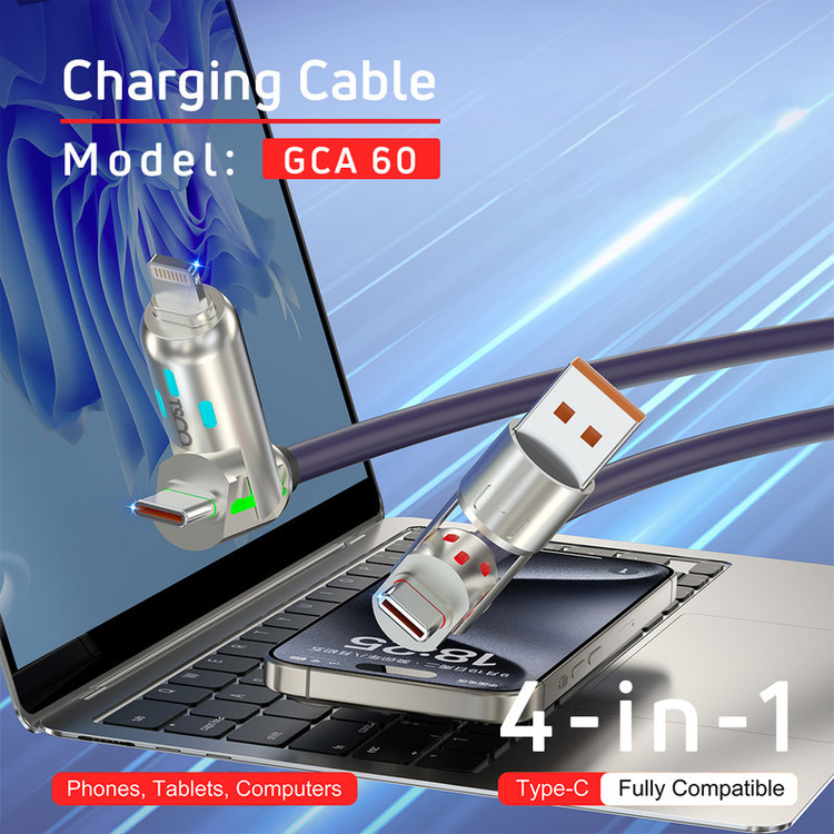 کابل تبدیل USB/USB-C به لایتنینگ/USB-C تسکو مدل GCA 60 W طول 2 متر