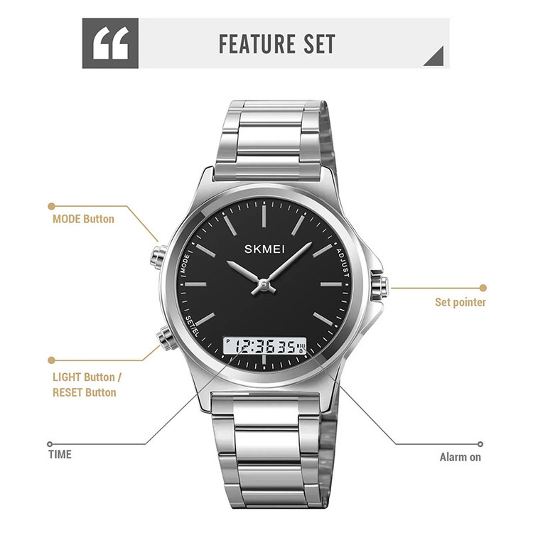 ساعت مچی دیجیتال مردانه اسکمی مدل 2120SIBK به همراه دستبند
