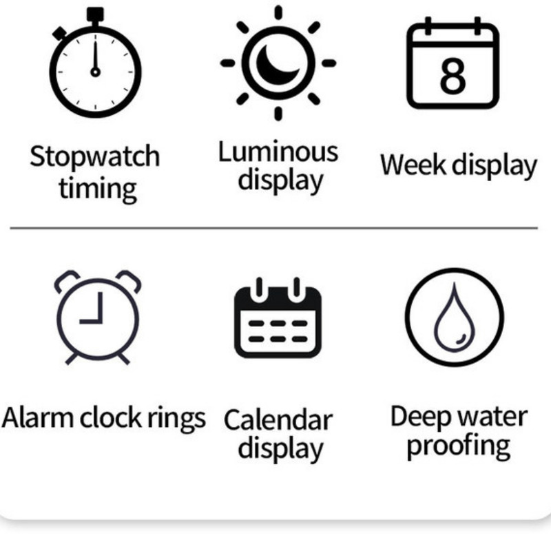 ساعت مچی دیجیتال مدل تک زمانه بند رابر کرنوگراف ضد آب استخری کد ۲