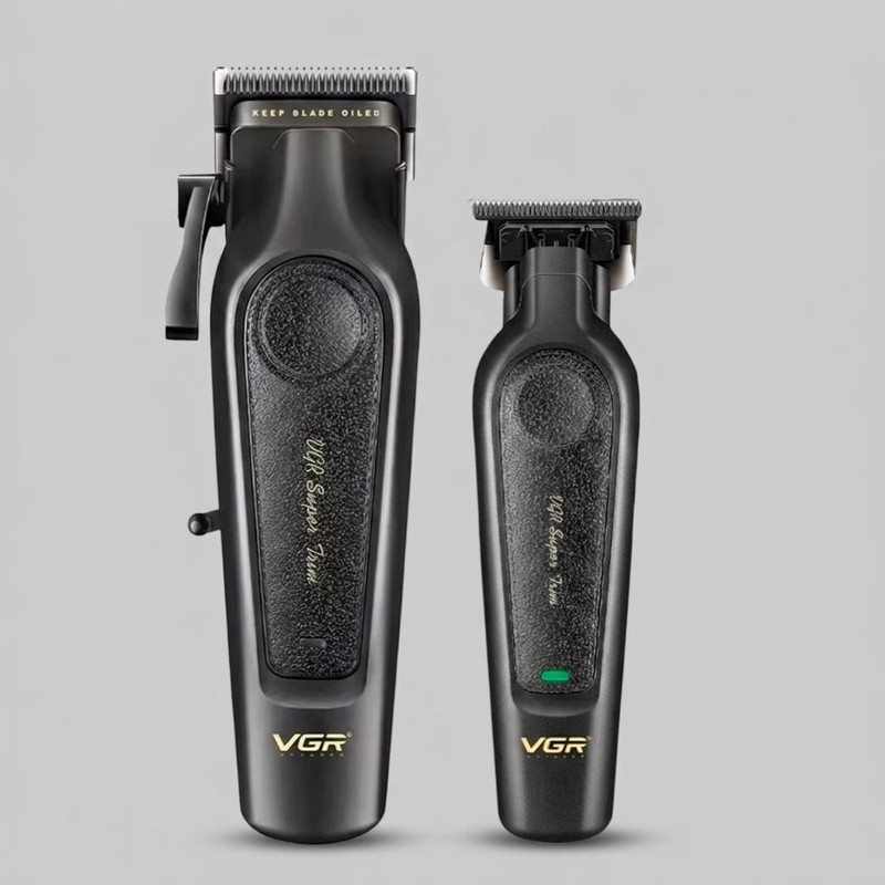 ماشین اصلاح موی سر و صورت شارژی وی جی ار مدل V-197 & 995 مجموعه 2 عددی