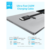 کابل تبدیل USB-C به USB-C انکر مدل Zolo A8060 طول 0.9 متر با توان 240 وات