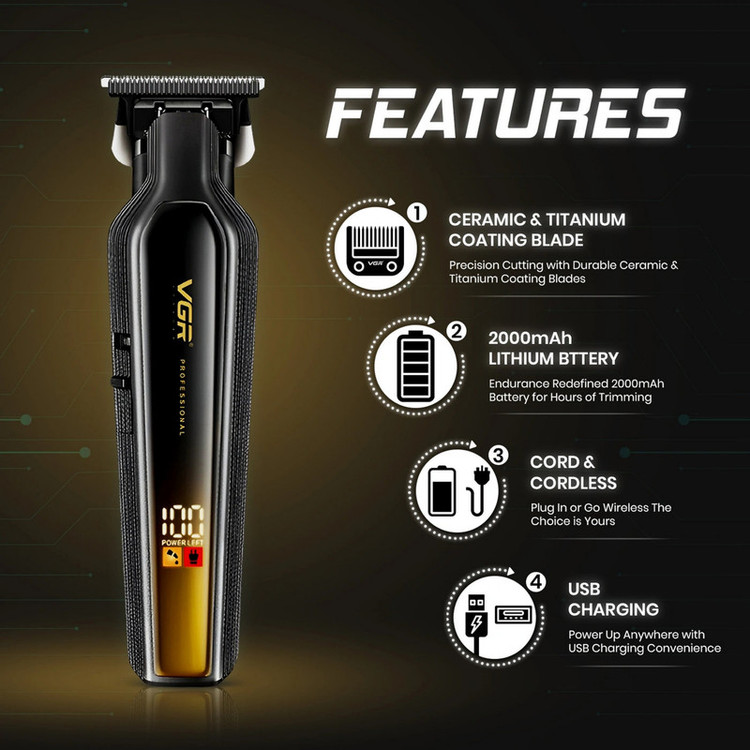 ماشین اصلاح موی سر و صورت شارژی وی جی ار مدل V-930