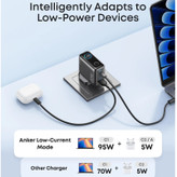 شارژر دیواری 100 وات سه پورت انکر مدل B121B به همراه کابل تبدیل USB-C