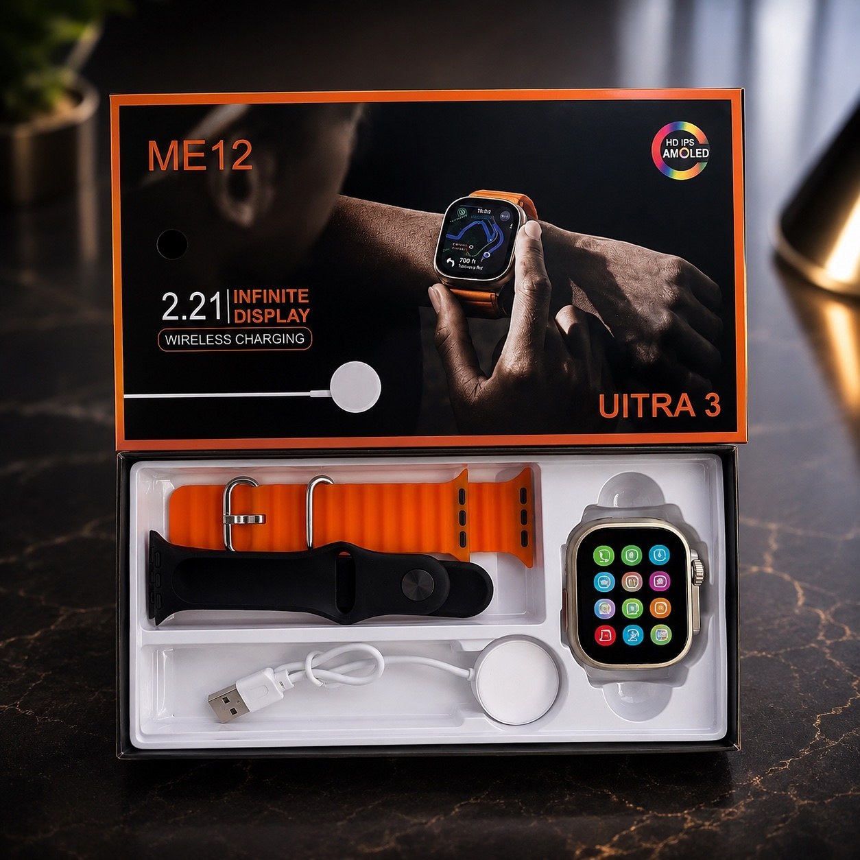 ساعت هوشمندME12 ULTRA3 با دو بند اضافه