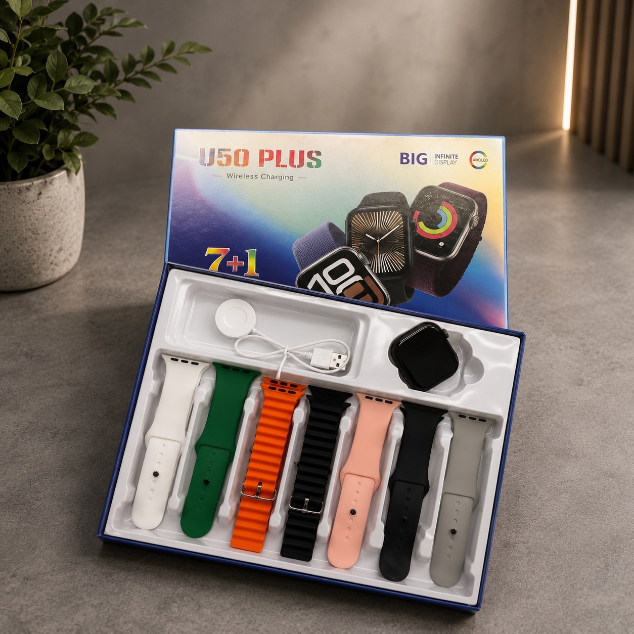 ساعت هوشمند U50 plus با 7 بند اضافه