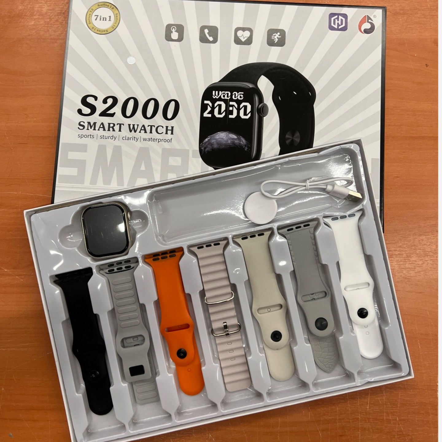 ساعت هوشمند S2000 (7+1) با 7 بند اضافه در رنگ بندی