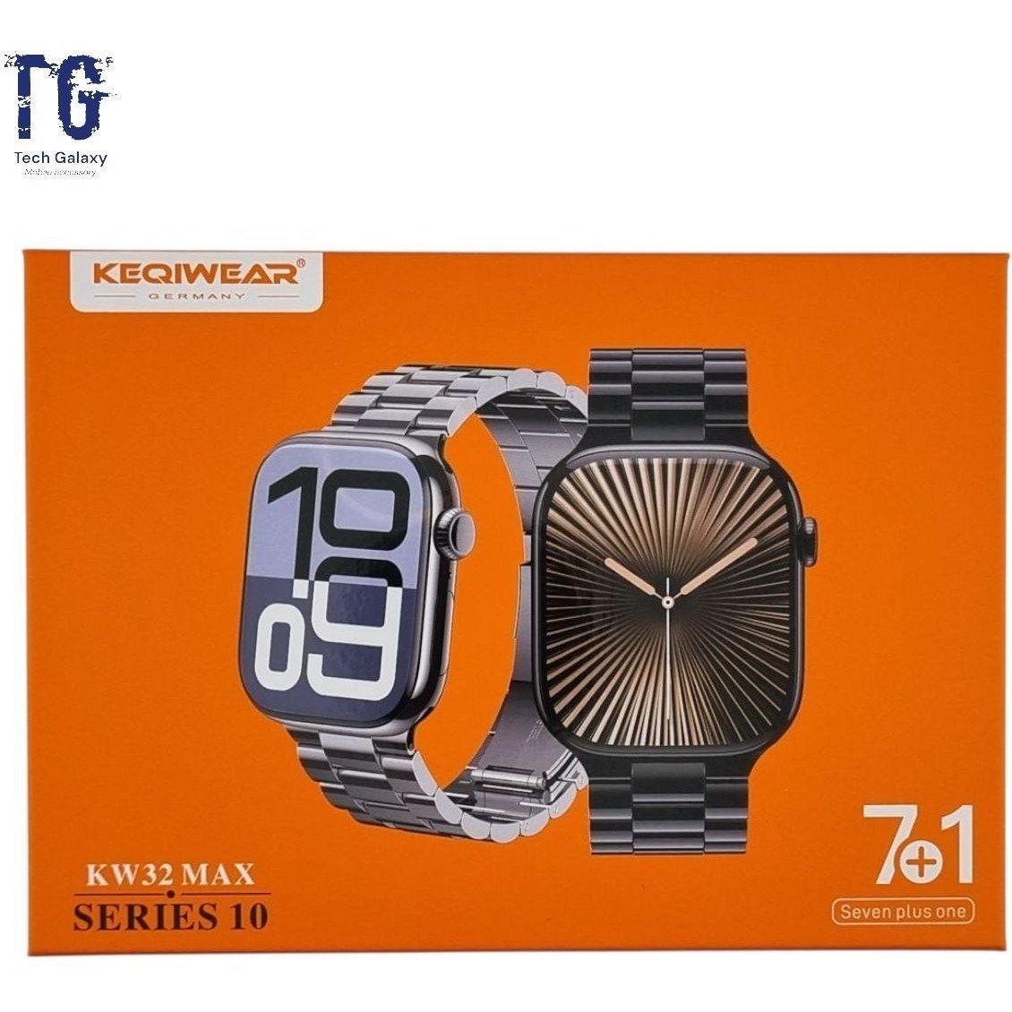مجموعه کامل KW32 MAX ساعت هوشمند با 7 بند (6 بند اسپرت + 1 بند استیل)