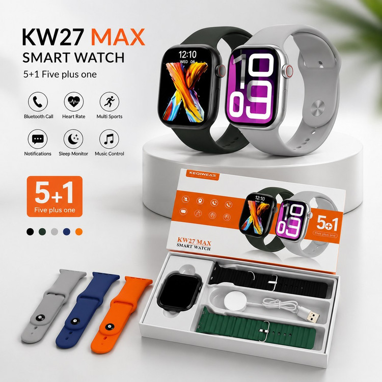 ساعت هوشمند KW27 MAX با 5 بند هدیه