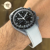 ساعت مردانه زنانه امگا سواچ عطارد Mercury طوسی بند رابر قفل امگایی سه موتوره کرنو باگارانتی omega swatch ساعت مچی