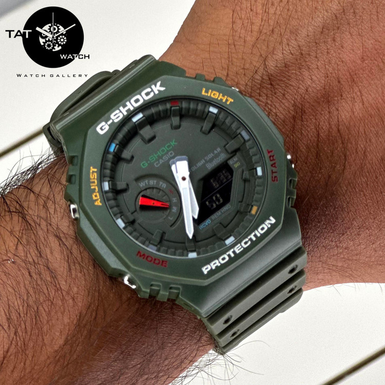 ساعت مچی مردانه جی شاک Ga2100 سبز پرطرفدار موتور ژاپن با 12 ماه گارانتی G-Shock کاسیو Casio