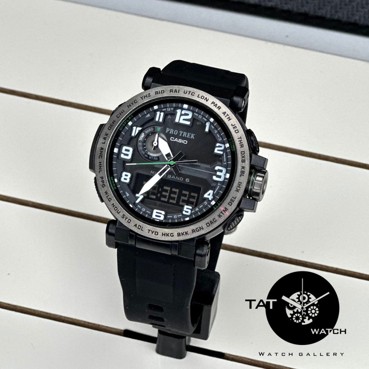ساعت مردانه کاسیو پروترک PRG601 باجعبه موتور ژاپن قطبنما دماسنج فول آپشن رنگبندی Casio ساعت مچی Protrek