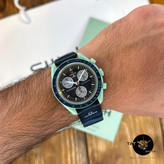 ساعت مردانه زنانه امگا سواچ زمین Earth سه موتوره کرنو باگارانتی جعبه ارسال omega swatch ساعت مچی