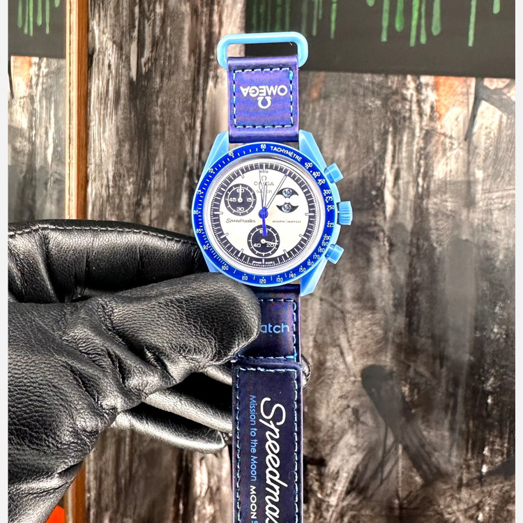 ساعت مردانه زنانه امگا سواچ رنگبندی کامل سه موتور فعال با یکسال گارانتی و جعبه و ارسال رایگان omega swatch ساعت مچی