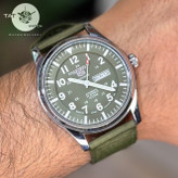 ساعت مردانه سیکو5 خلبانی موتور آرامگرد دو تقویمه باگارانتی یکساله و جعبه seiko5 ساعت مچی