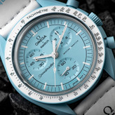 ساعت مردانه زنانه امگا سواچ اورانوس Uranus سه موتوره کرنو باگارانتی جعبه ارسال omega swatch ساعت مچی