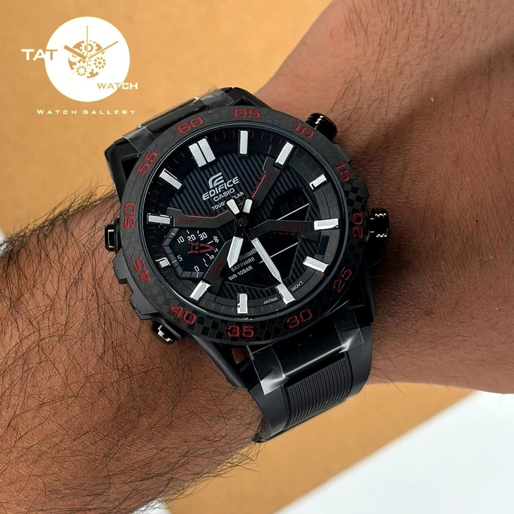 ساعت مردانه کاسیو ادیفایس casio یک سال گارانتی پک اصلی جیشاک ارسال رایگان دارای ساعت جهانی کرنومتر ضدآب
