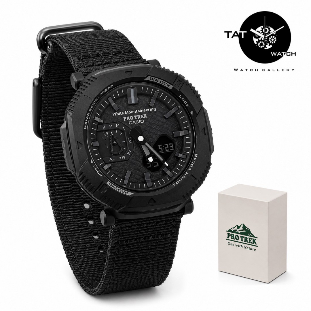 ساعت مردانه کاسیو پروترک PRJB001 بند برزنتی موتور ژاپن گارانتی12ماه ارسال رایگان با جعبه Protrek ساعت مچی casio