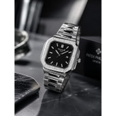 ساعت مچی مردانه پتک فیلیپ کوبیتوس مربع شب نما رنگ ثابت قفل مخفی PATEK PHILIPE