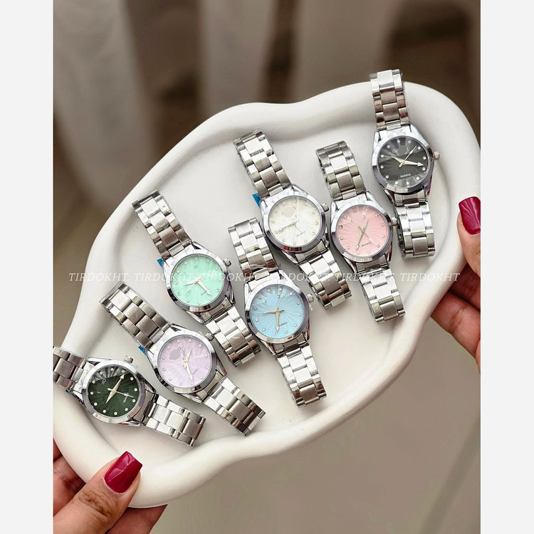 ساعت کاسیو casio بند استیل نقره ای صفحه نمایش سفید رنگ بندی کامل