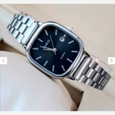 ساعت مچی مردانه کاسیو casio اصل ، صحفه مربعی مشکی ، ، بند استیل نقره ای ضد آب کد 1040