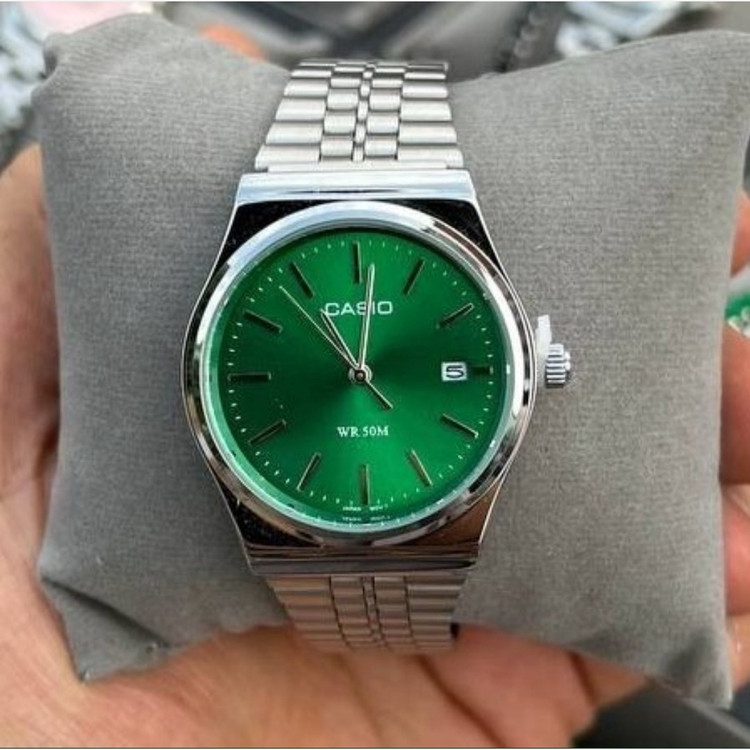 ساعت مچی مردانه کاسیوCASIO وینتیج صفحه رنگ بندی بند استیل رنگ ثابت کد2463