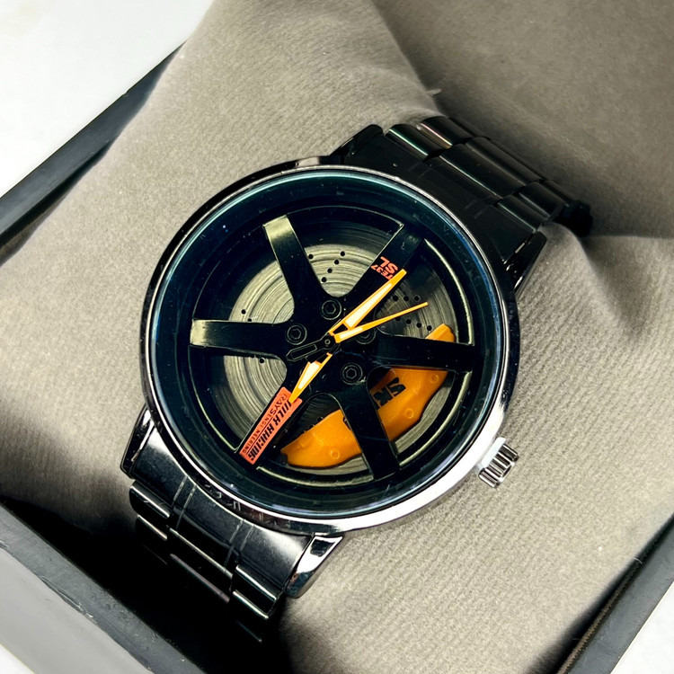 ساعت مردانه رینگ چرخشی رنگ ثابت اسکمی (SKMEI) نارنجی